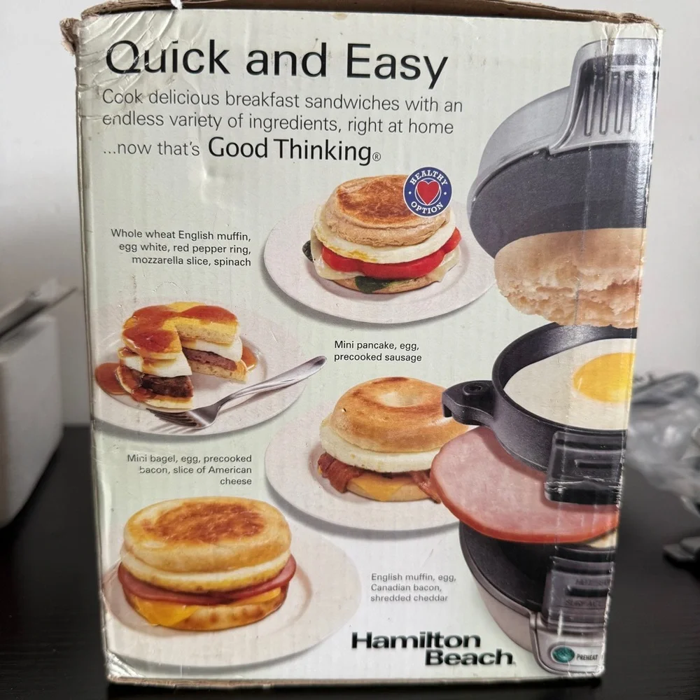 NEW Hamilton Beach Breakfast Sandwich Maker - Gray